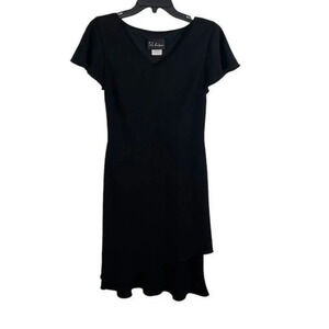 S.L.Fashions Women‎ Short Sleeve V-Neck Black Dress Size 8